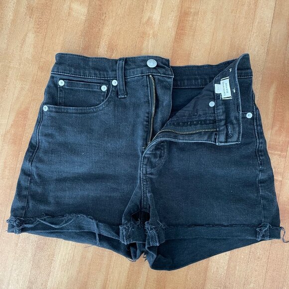 Black Denim Shorts - Picture 2 of 4